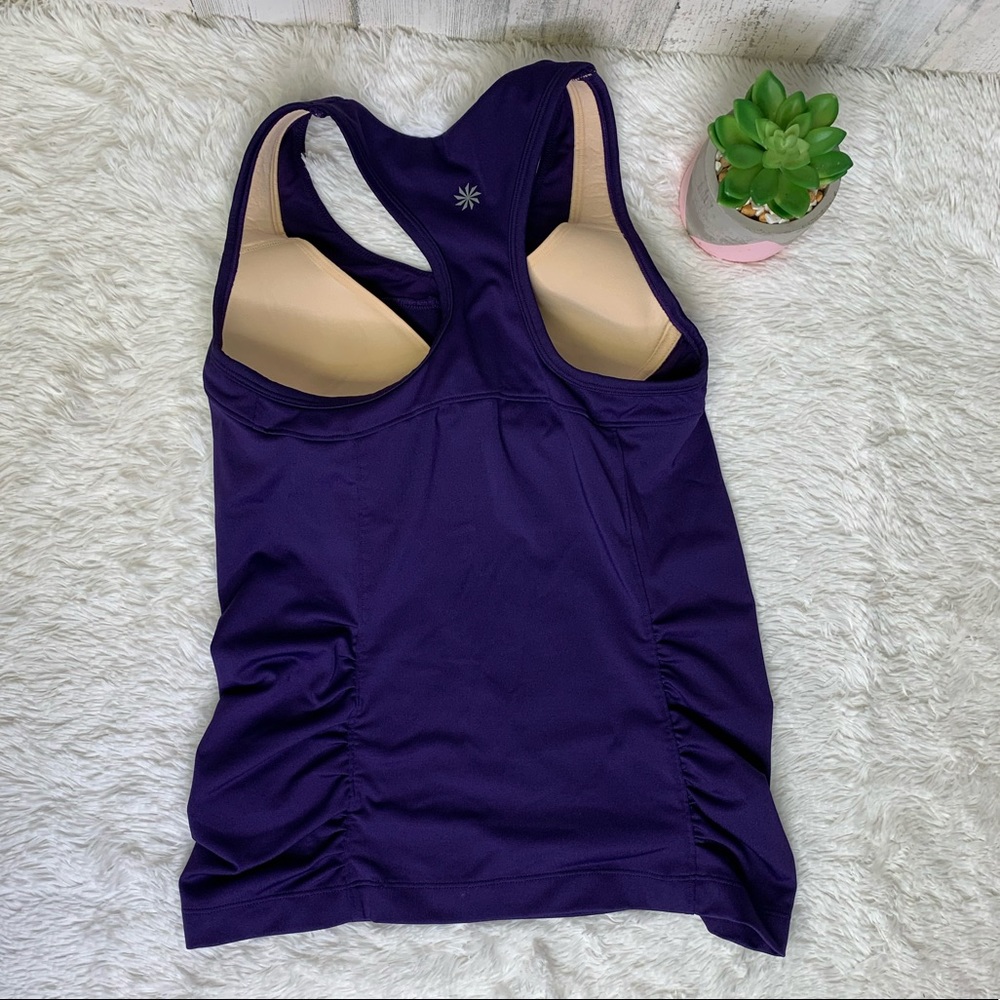 Athleta Purple Ruched RacerbackTank Top 34A - Picture 4 of 8